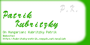 patrik kubritzky business card